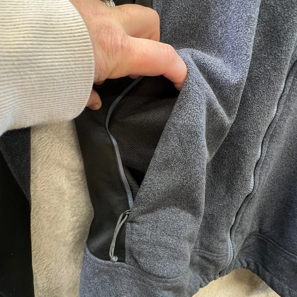 The North Face Men Jacket XL Black Gray Mock Neck‎ Full Zip Logo Gorpcore